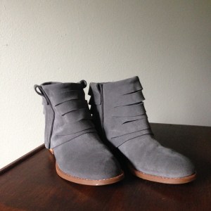 Grey suede booties. --Report Signature, gifted from a friend